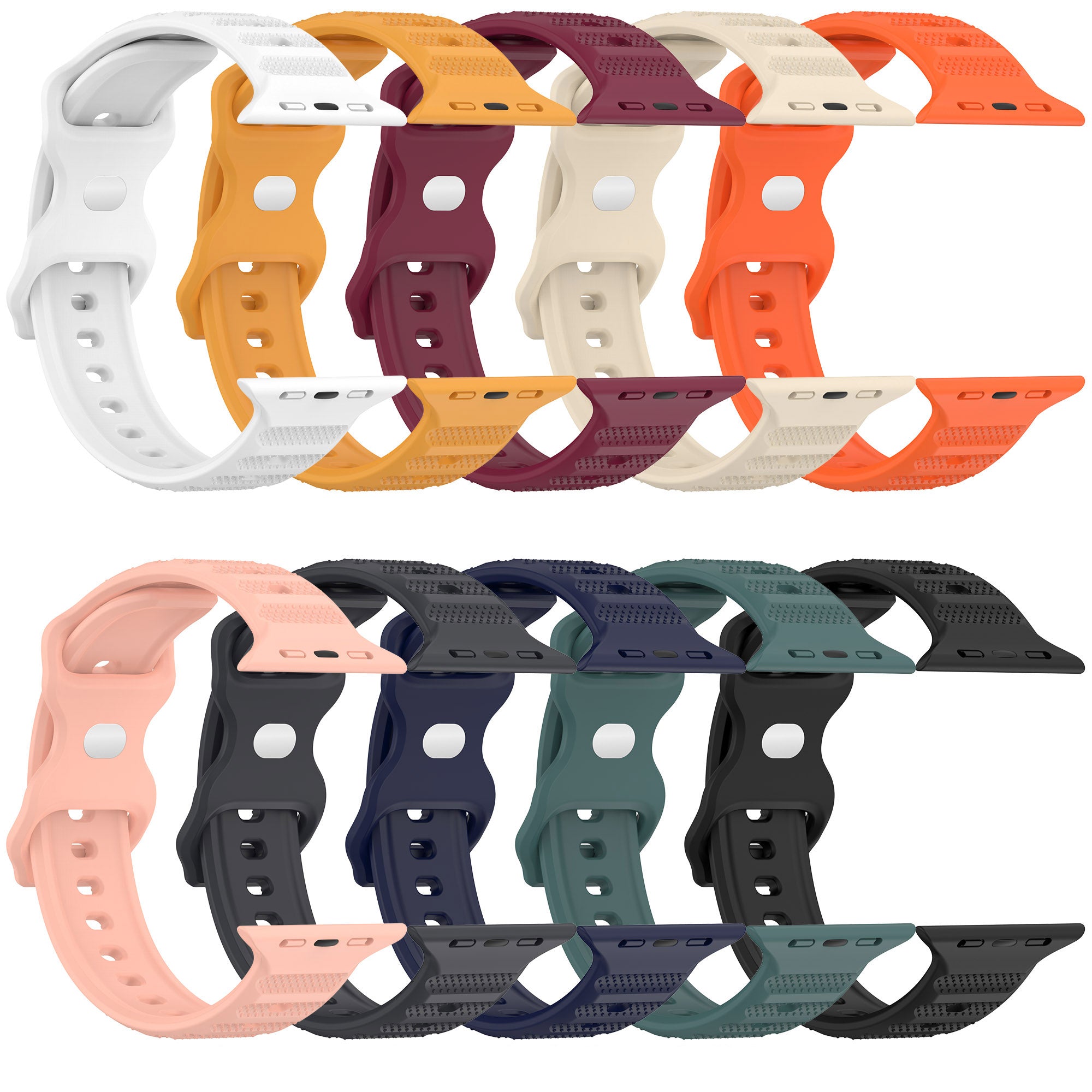 For Apple Watch Series 9 8 7 41mm 6 5 4 SE SE (2022) SE (2023) 40mm Series 1 2 3 38mm Dot Design Silicone Watch Band Replacement Wrist Strap For Apple Watch Series 9 8 7 41mm 6 5 4 SE SE (2022) SE (2023) 40mm Series 1 2 3 38mm Dot Design Silicone Watch Band Replacement Wrist Strap